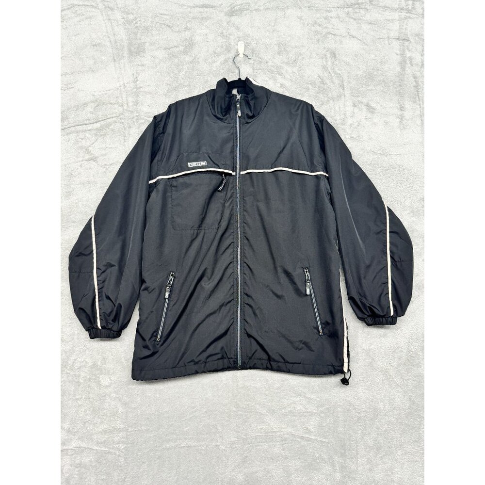 CCM Black Medium Hockey Jacket With Zipper Pockets & Drawstring Hem Polyester Sp